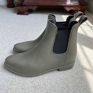 Womens A new day Chelsea Rain Boots - Olive green & black